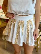 Load image into Gallery viewer, White Puka Shell Pleat Skort
