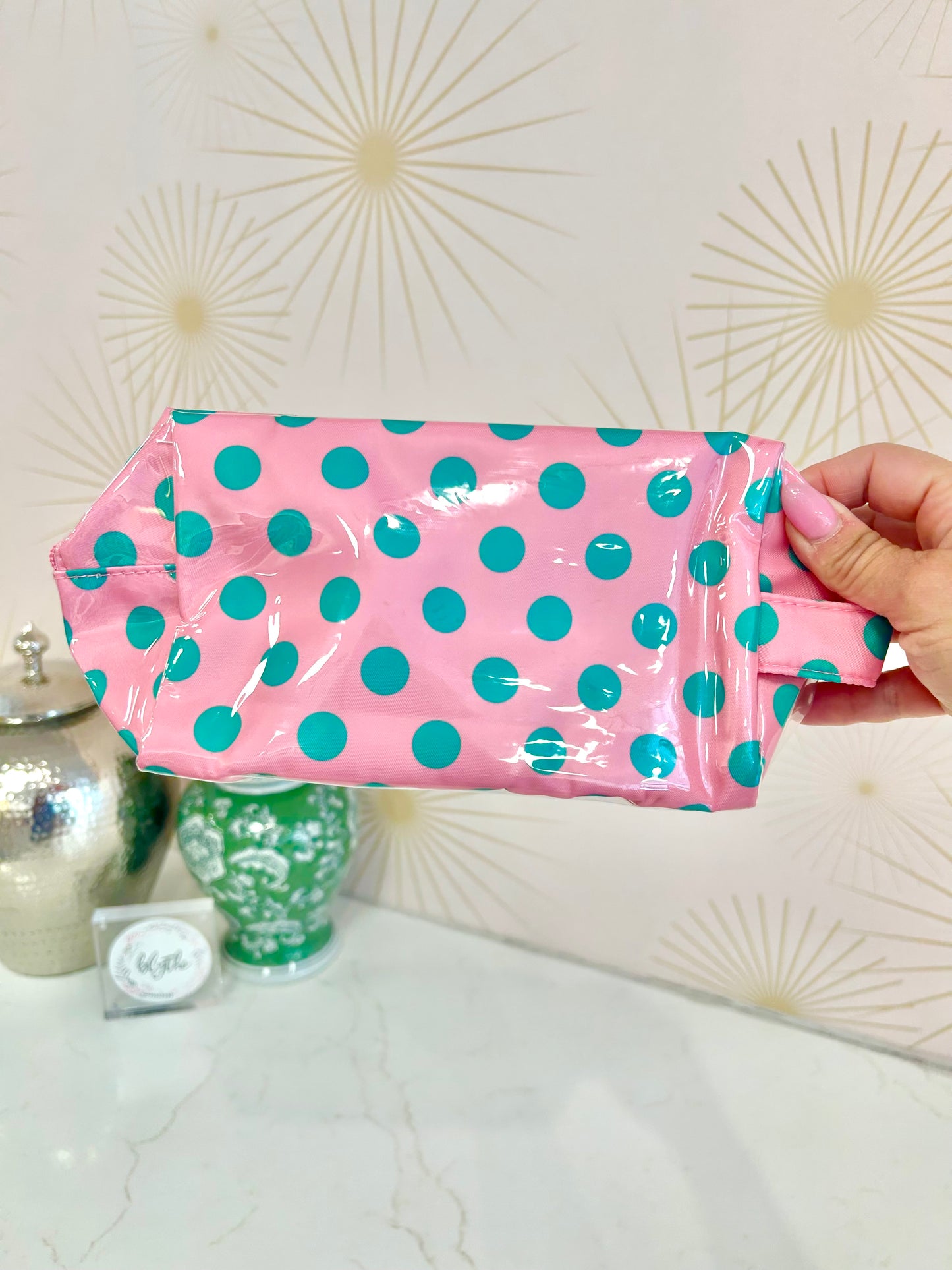Pink/Green Waterproof Pouch
