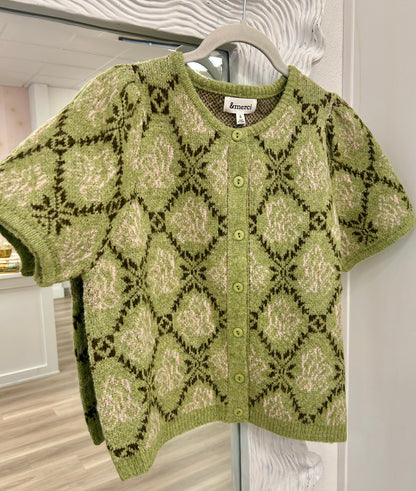 Short Sleeve Sweater in Avocado