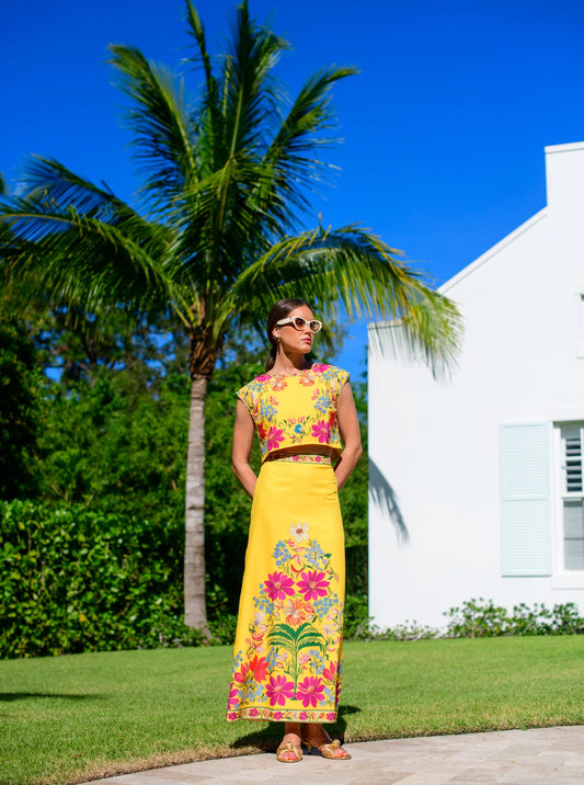 Mila Skirt in Tapestry Yellow