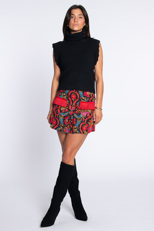 Sage Skirt in Damask