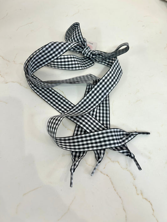Black/White Gingham Shoe Laces