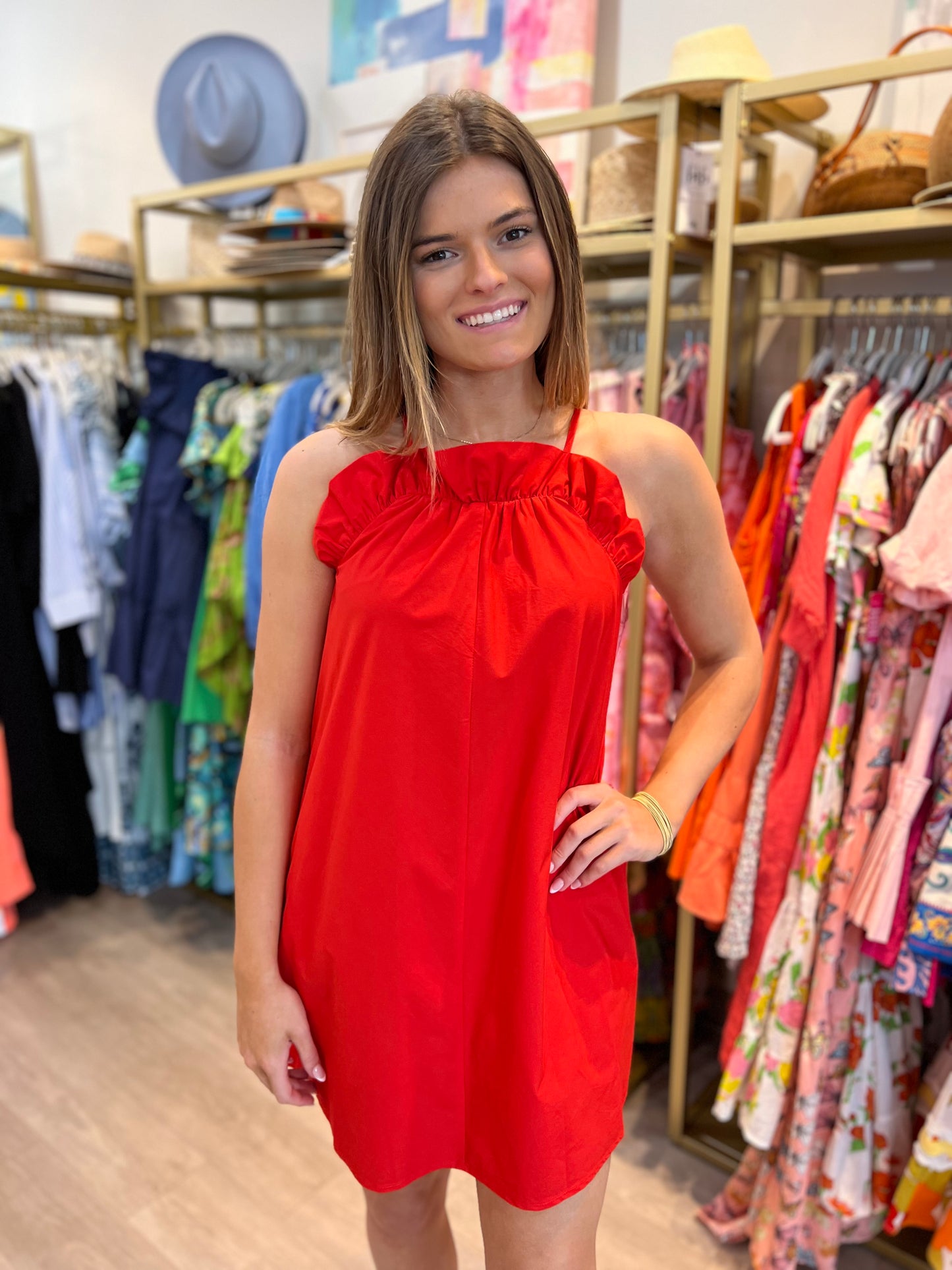 Harper Dress in Lobster
