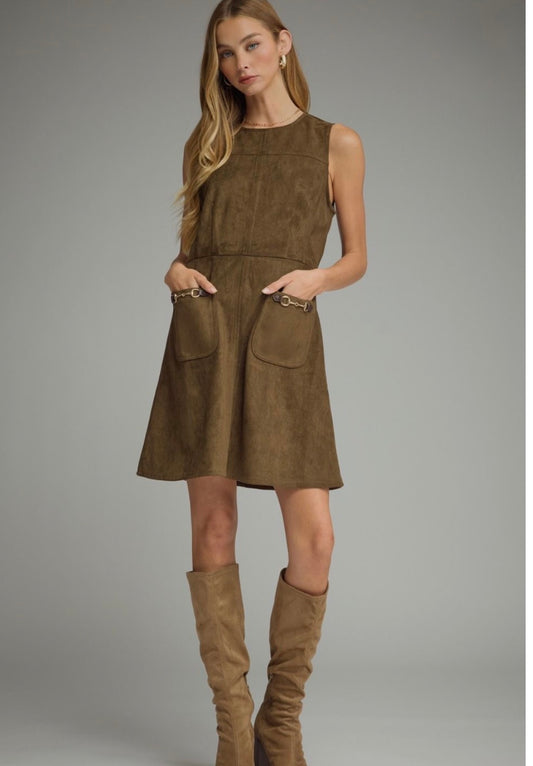 Oakley Mini Dress in Wood