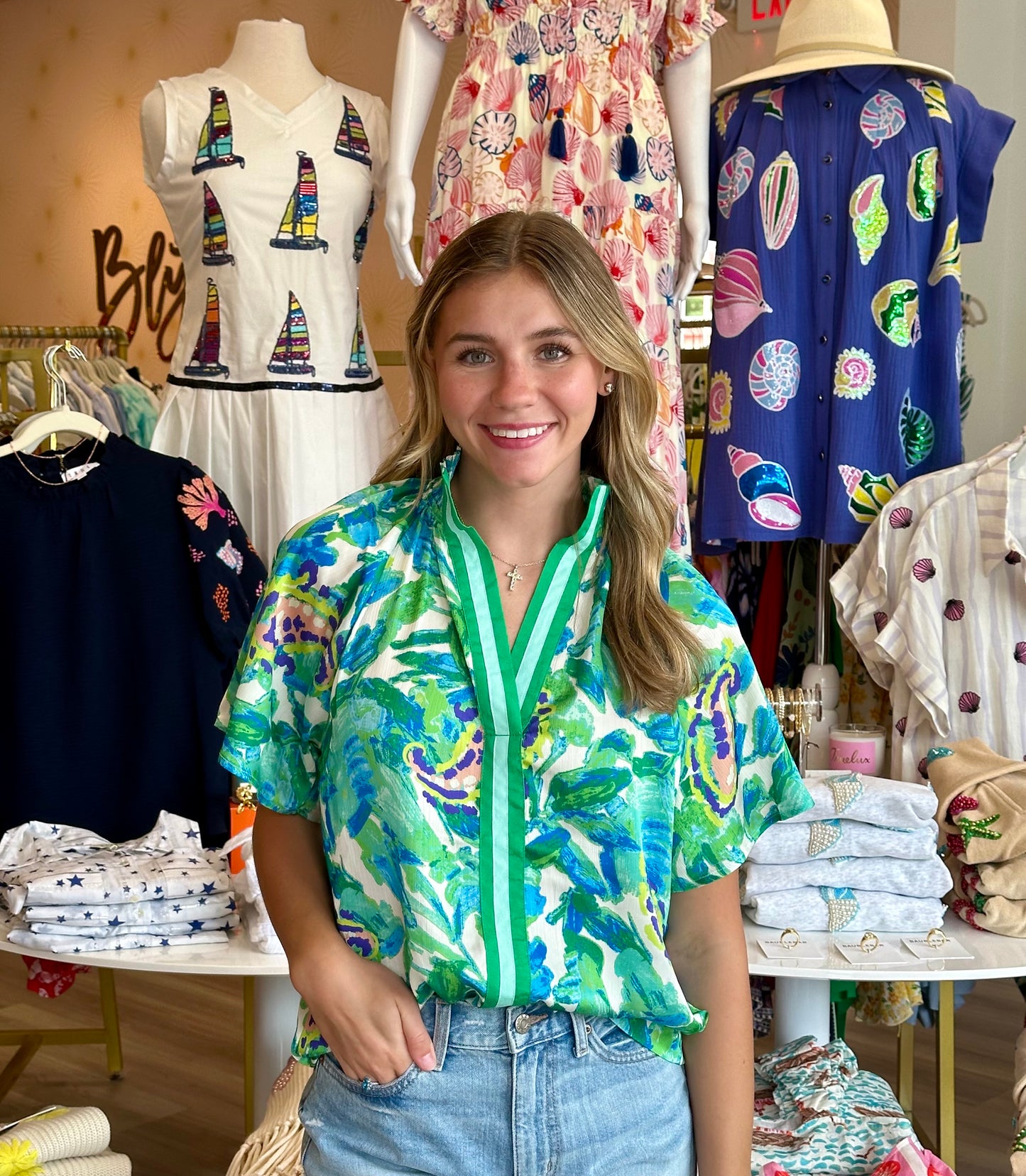 FINAL SALE- SS Green Top