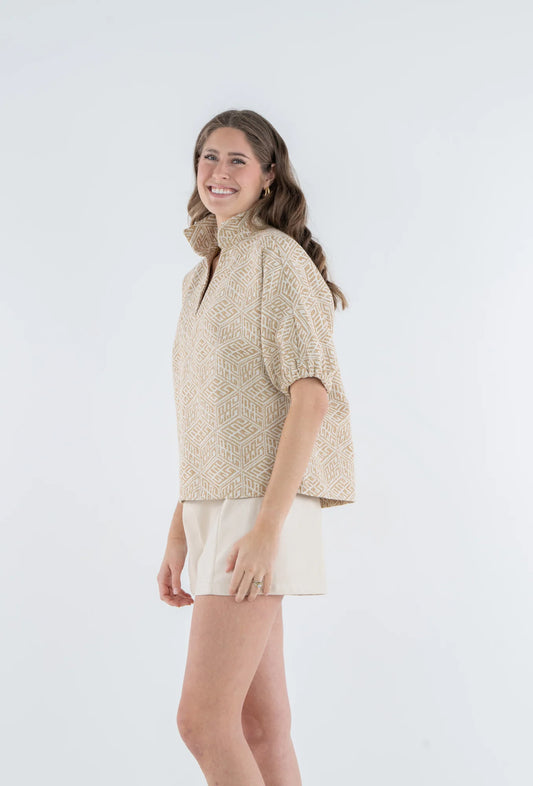 Mosaic Monogram Poppy Top