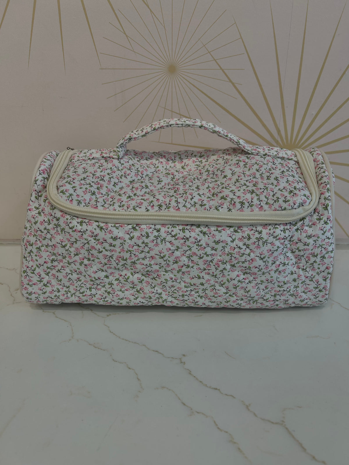 Pink Floral Quilted Bag