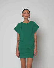 Load image into Gallery viewer, Layne Solid Crewneck Dress in Verdant Green
