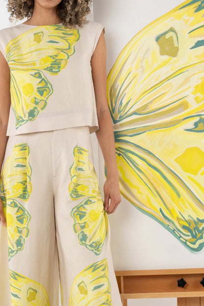Paisley Pant in Clouded Yellow
