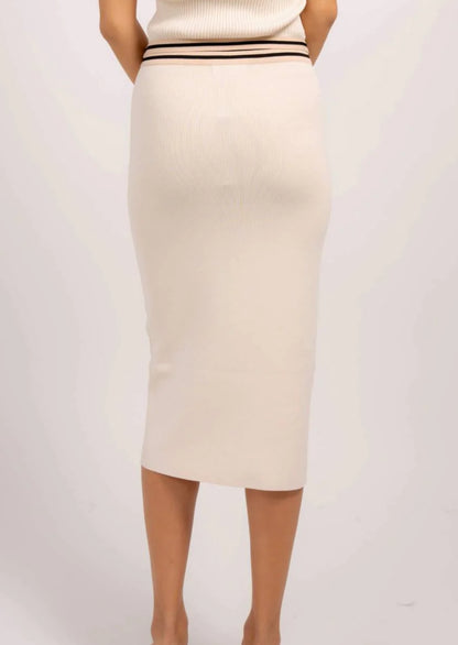 FINAL SALE Zayn Front Zip Skirt in Ivory