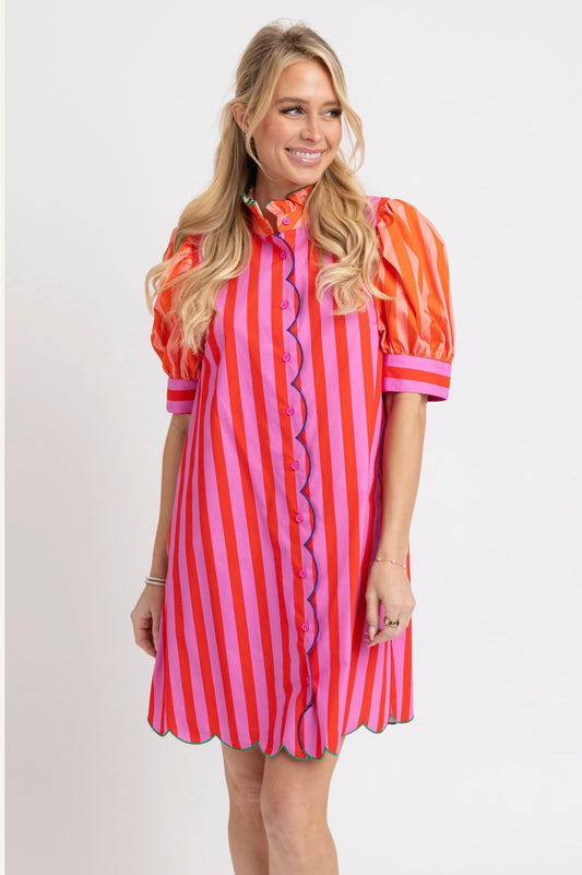 Wylie Stripe Ruffle Dress
