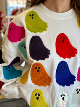 Load image into Gallery viewer, White Rainbow Fuzzy Ghost Sweatshirt

