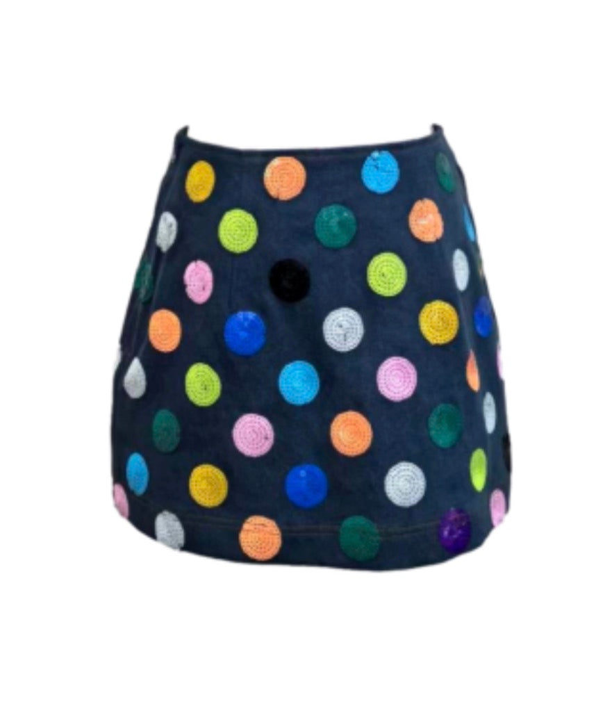 Confetti Denim Dot Skirt