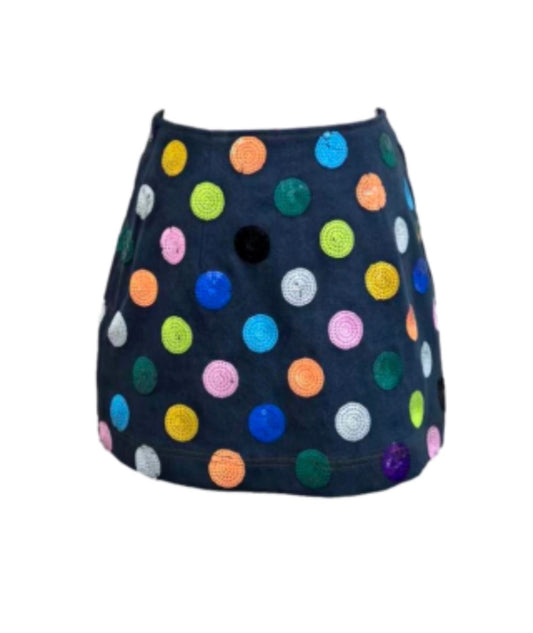 Confetti Denim Dot Skirt