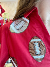 Load image into Gallery viewer, Red Iridescent Football Romper
