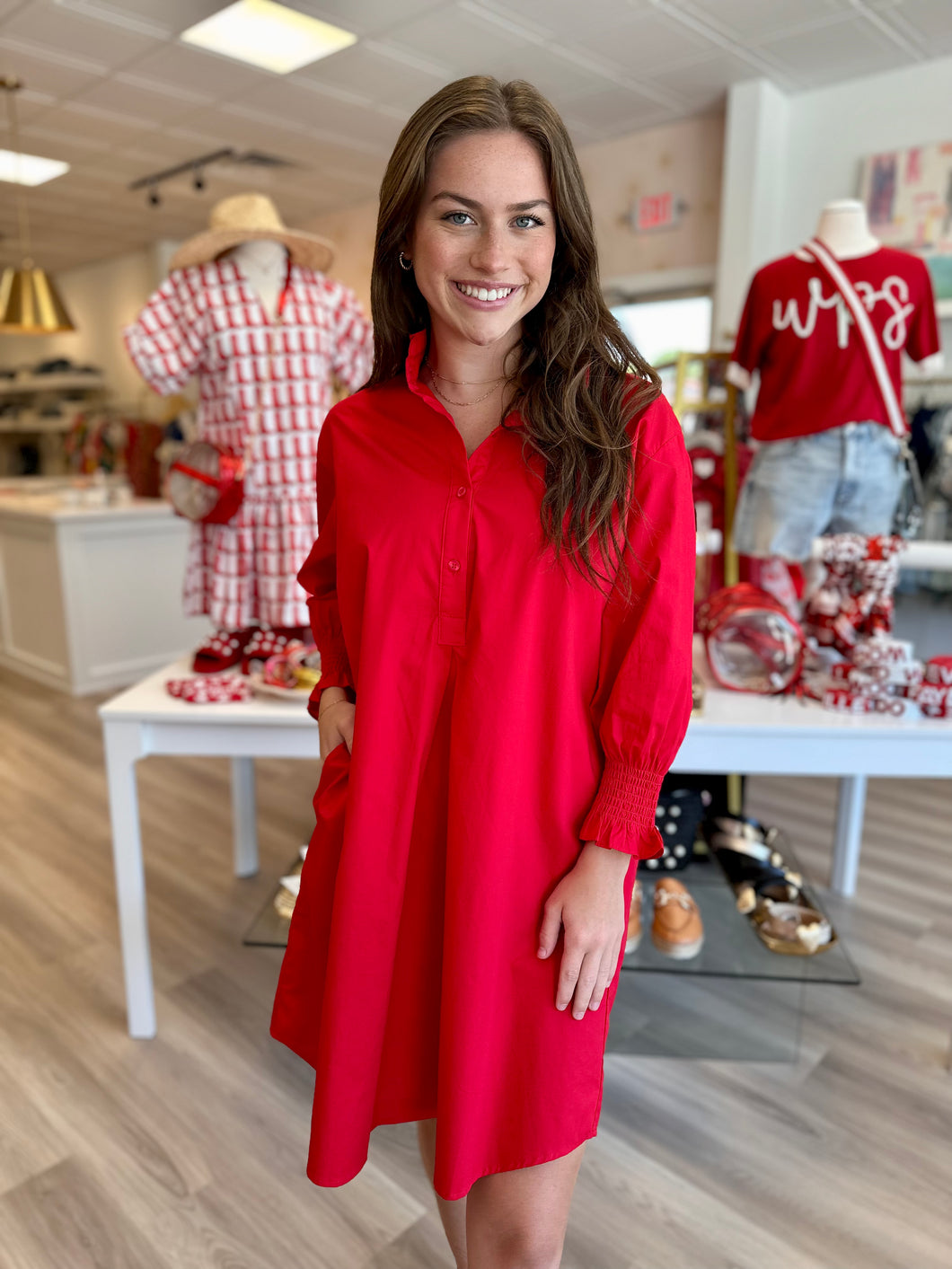 Kimberly Game Day Dress in Red