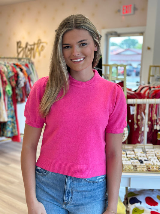Gracie Sweater in Prosecco Pink