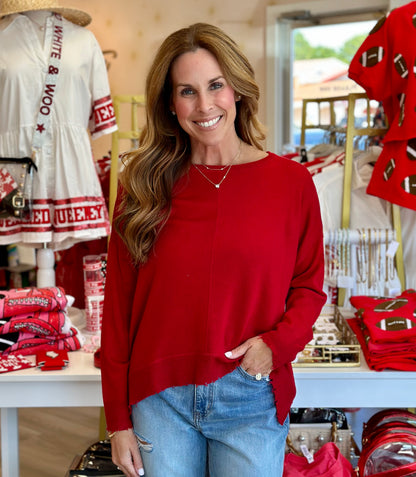 Lawson Top in Scarlet