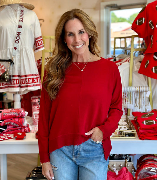 Lawson Top in Scarlet