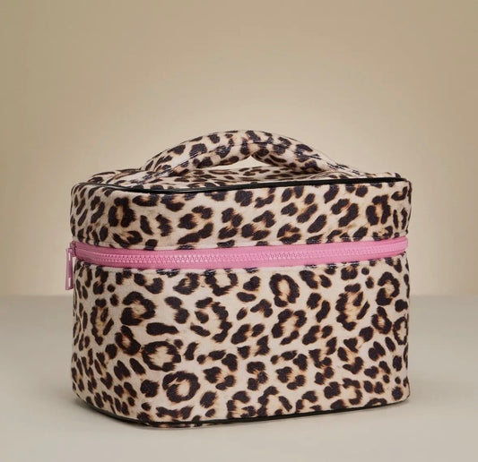 Leopard Print Travel Makeup Bag
