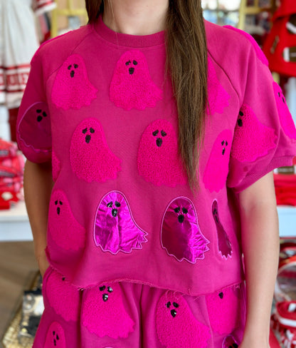 Pink Fuzzy Ghost Top