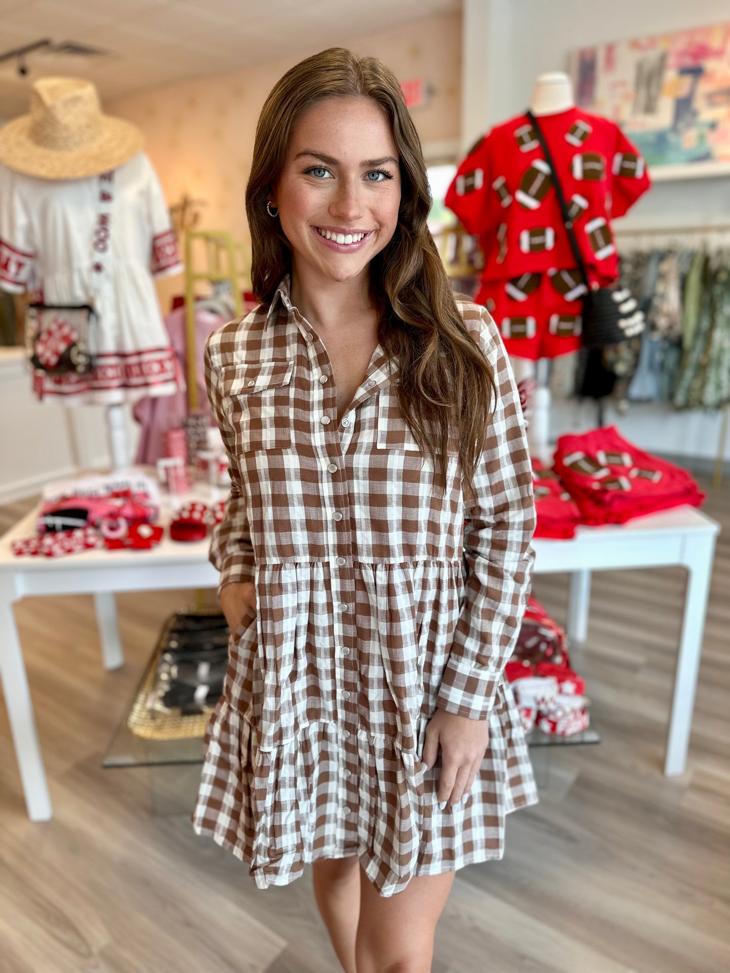 The Jules Dress in White/Taupe