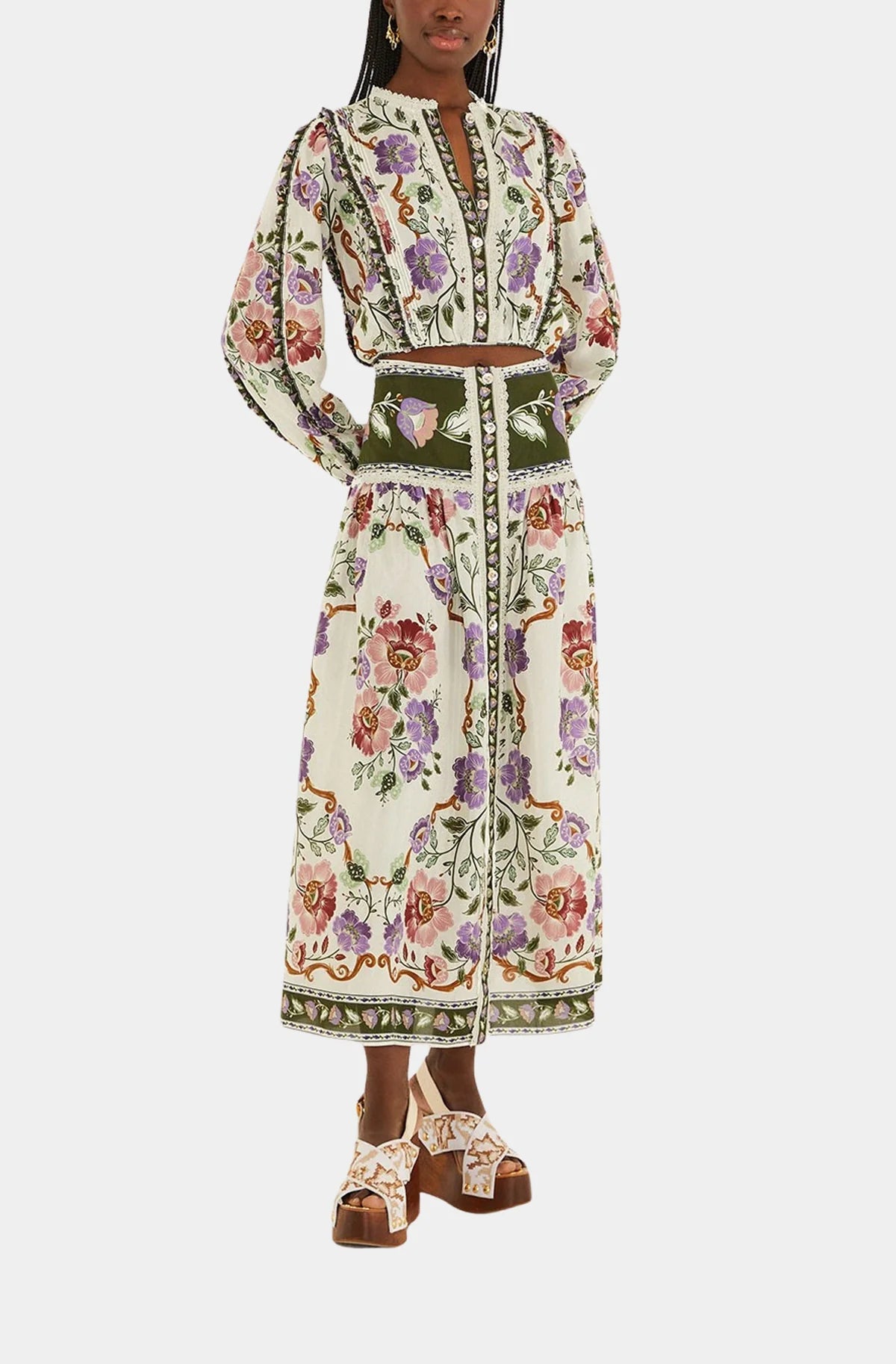 Rococo Flowers Cream Long Sleeve