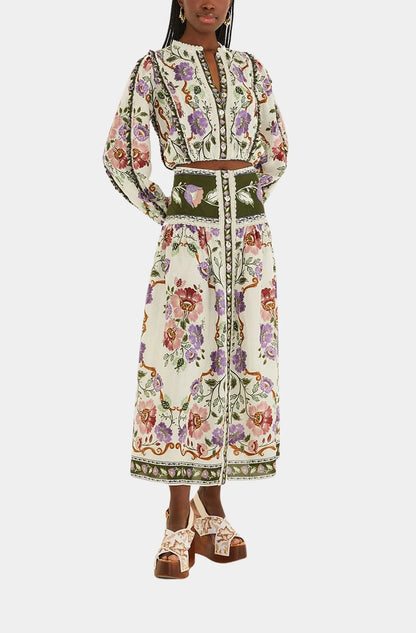 Rococo Flowers Cream Long Sleeve