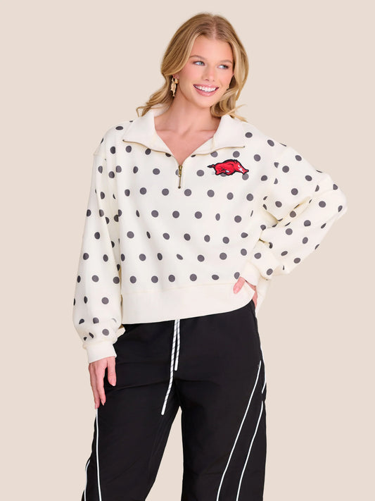 Recruit Polka Dot Arkansas Quarter Zip