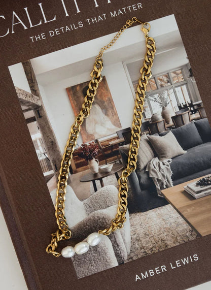Sophia 3 Pearl Chain Necklace