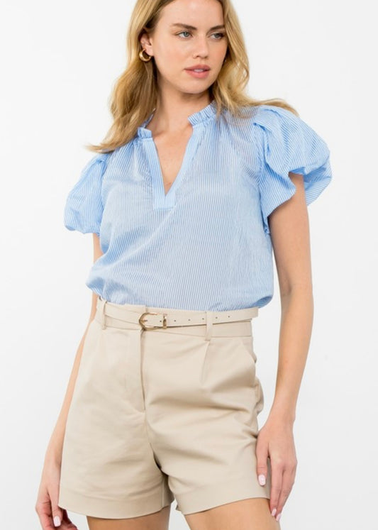 Eden Top in Blue Stripes