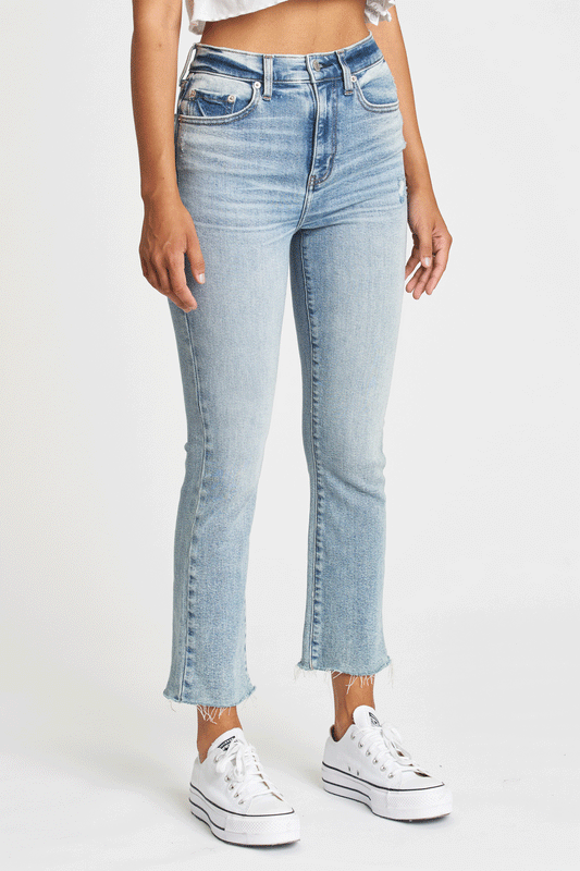 FINAL SALE Shy Girl High Rise Crop Flare in Player