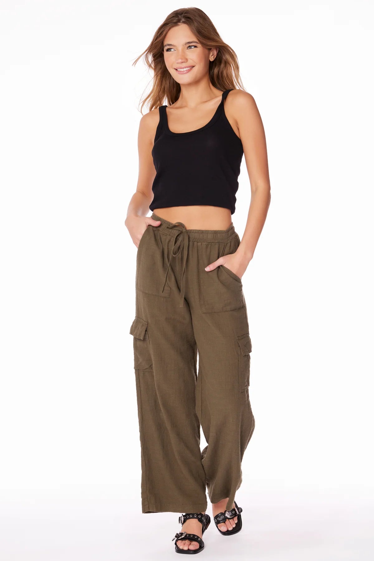 Wide Leg Cargo Pant in Troops