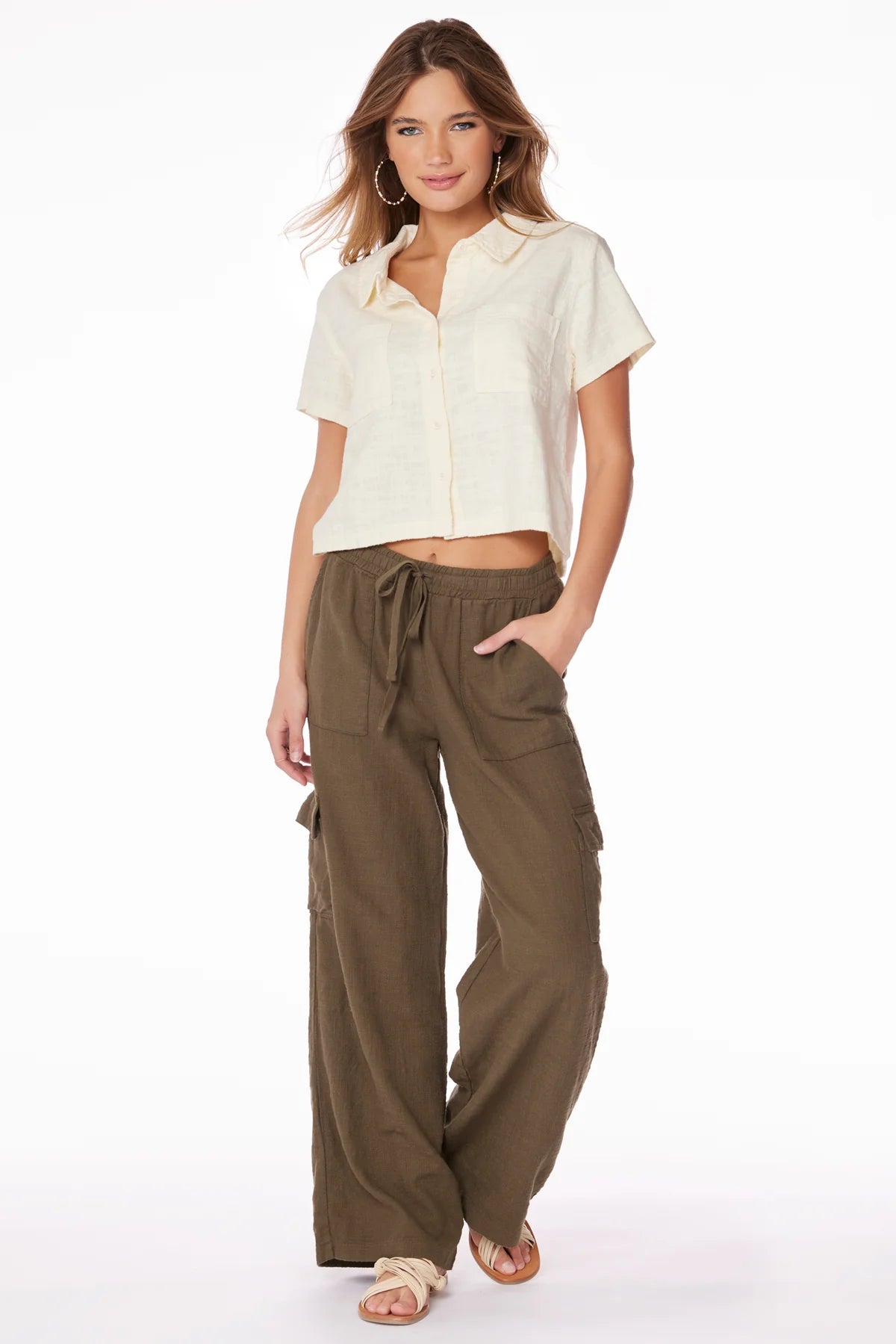 Wide Leg Cargo Pant in Troops