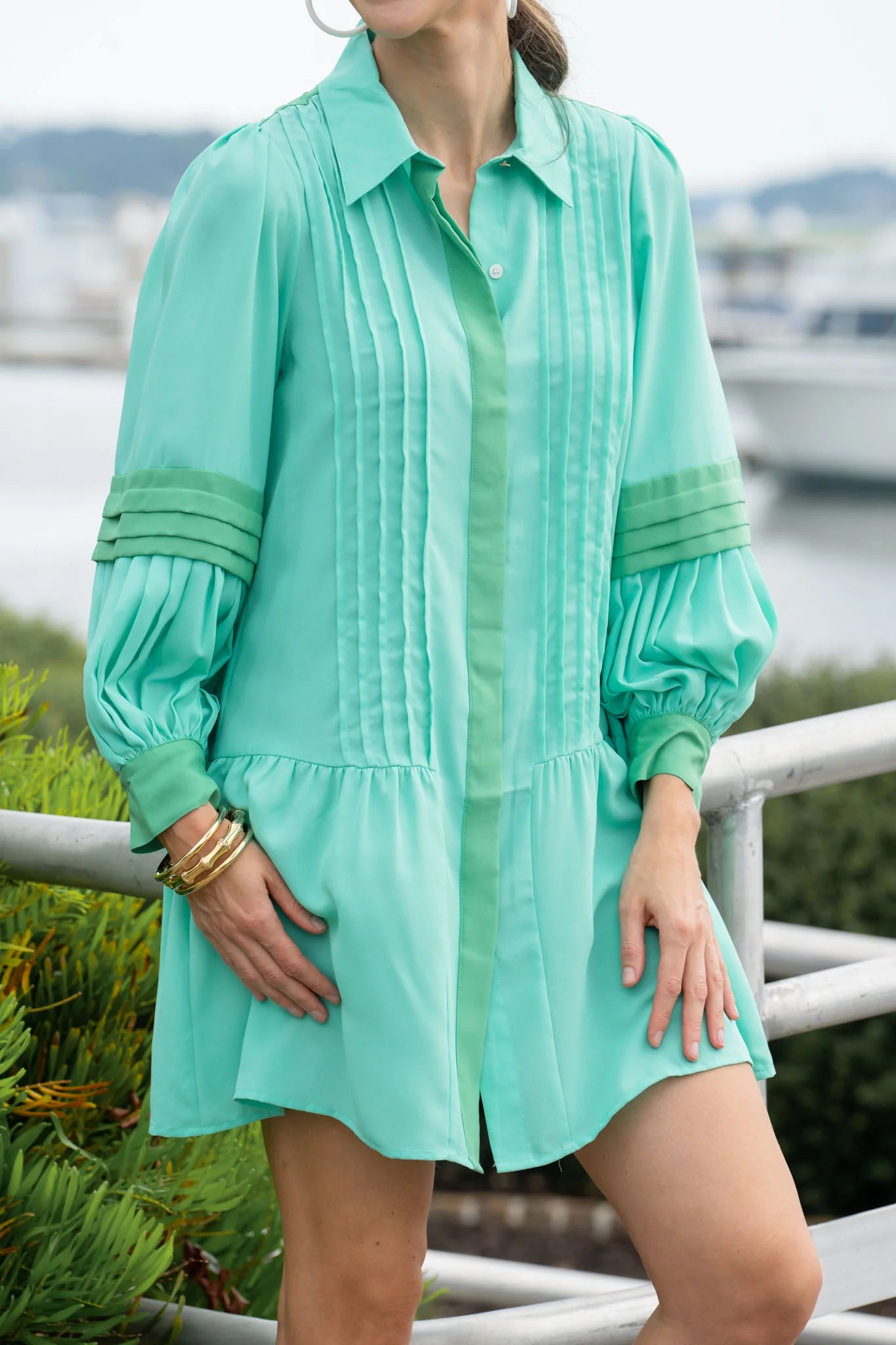 Delaney Dress in Electric Green