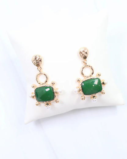Green Drop Earrings