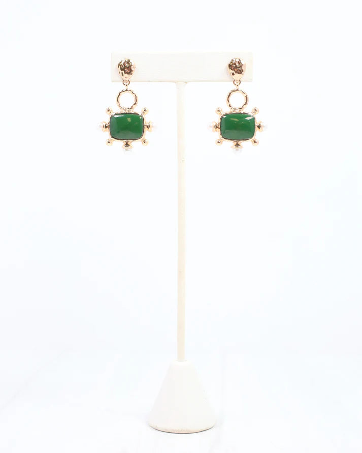 Green Drop Earrings