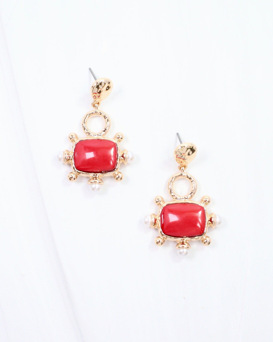 Red Buena Vista Pearl Drop Earring