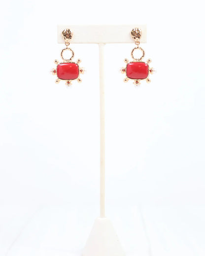 Red Buena Vista Pearl Drop Earring