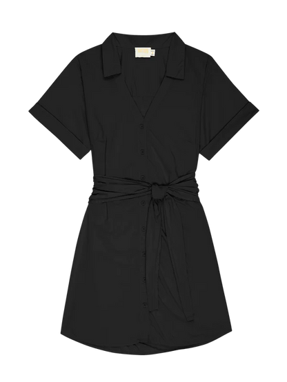 Nida Wrapped Button Up in Jet Black