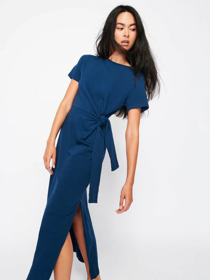 Lavi Tied T-Shirt Dress in Deep Space