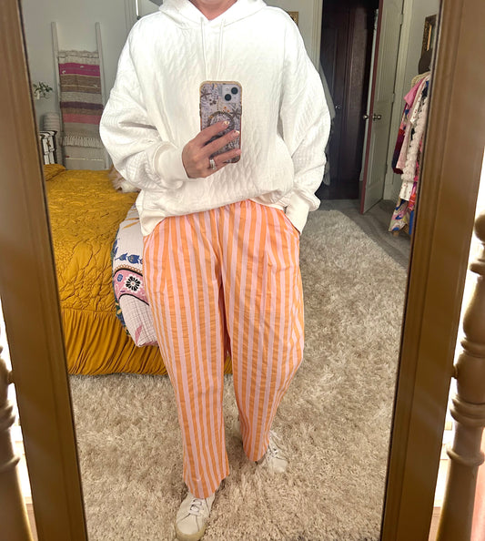 Bryan Pant in Orange/Pink Stipe