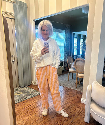 Bryan Pant in Orange/Pink Stipe