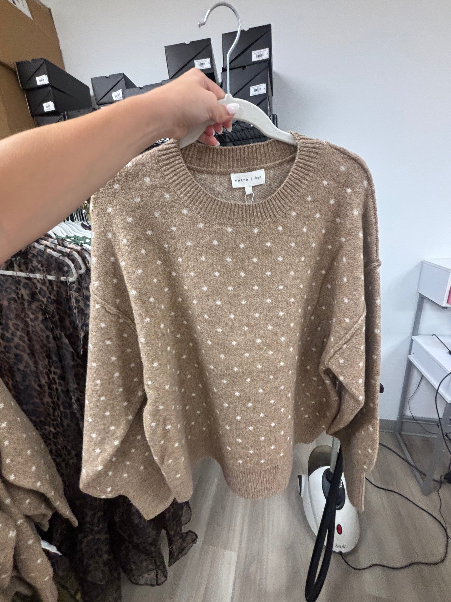 Hazel Polka Dot Long Sleeve Sweater