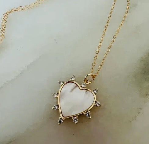 Mother of Pearl Crown Heart