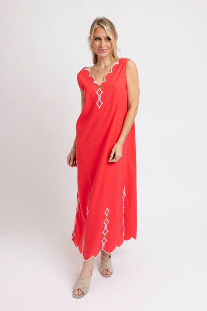 Kendra Vneck Scallop Dress