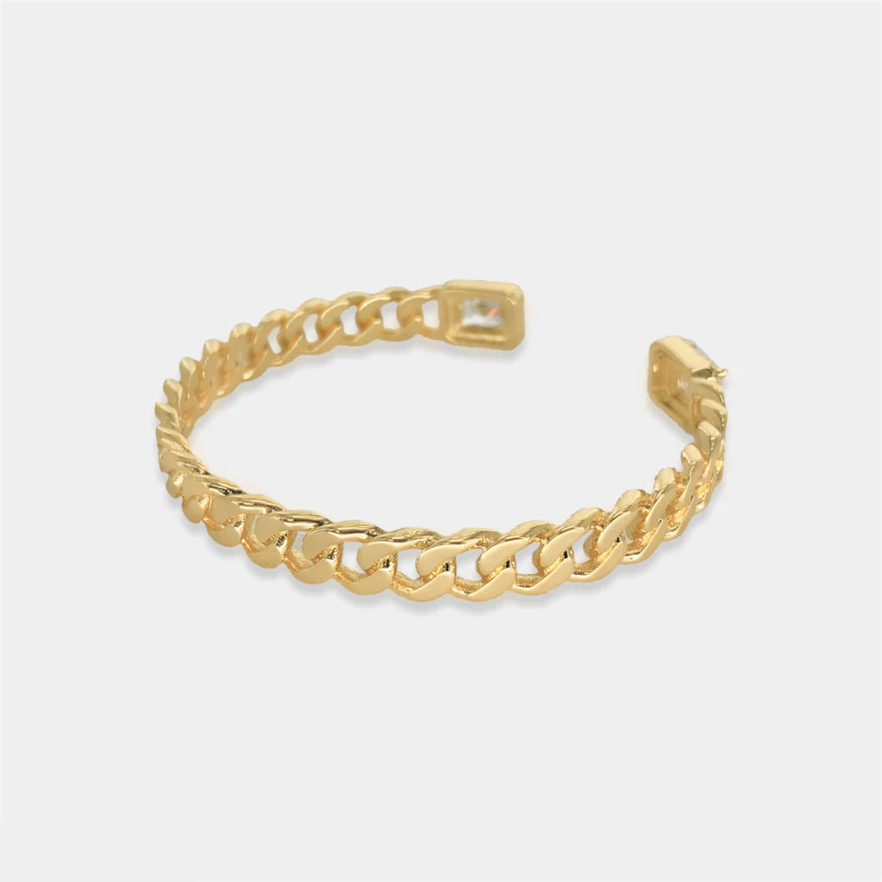CZ Curb Chain Cuff in Clear