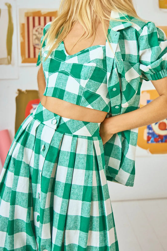 Brookie Top in Emerald Check