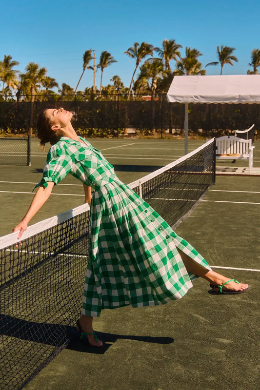 Eva Skirt in Emerald Check