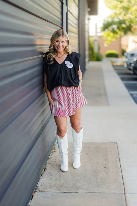 Sterling Houndstooth Wrap Mini Skort